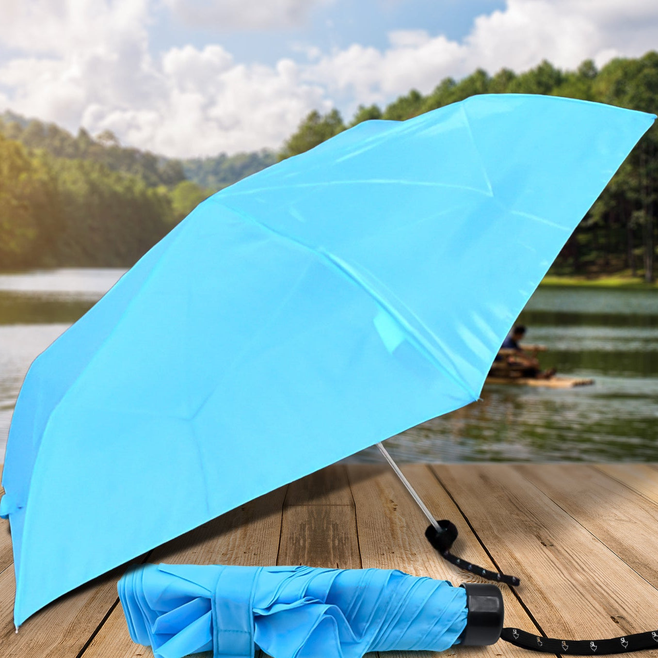3-foldumbrella Summer Sun And Rain Protectionfoldable Cute Umbrella Uv Protection Rain Sun Umbrella Travel Accessories Umbrella For Children Girls And Boys (1 Pc) - Happy Price - Image 1