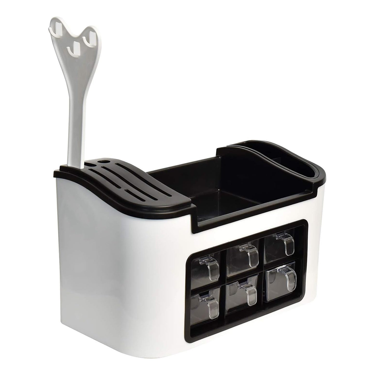 Multifunctional Kitchen Countertop Organizer with 6 Spice Jars and Utensil Holder - Happy Price - Image 4