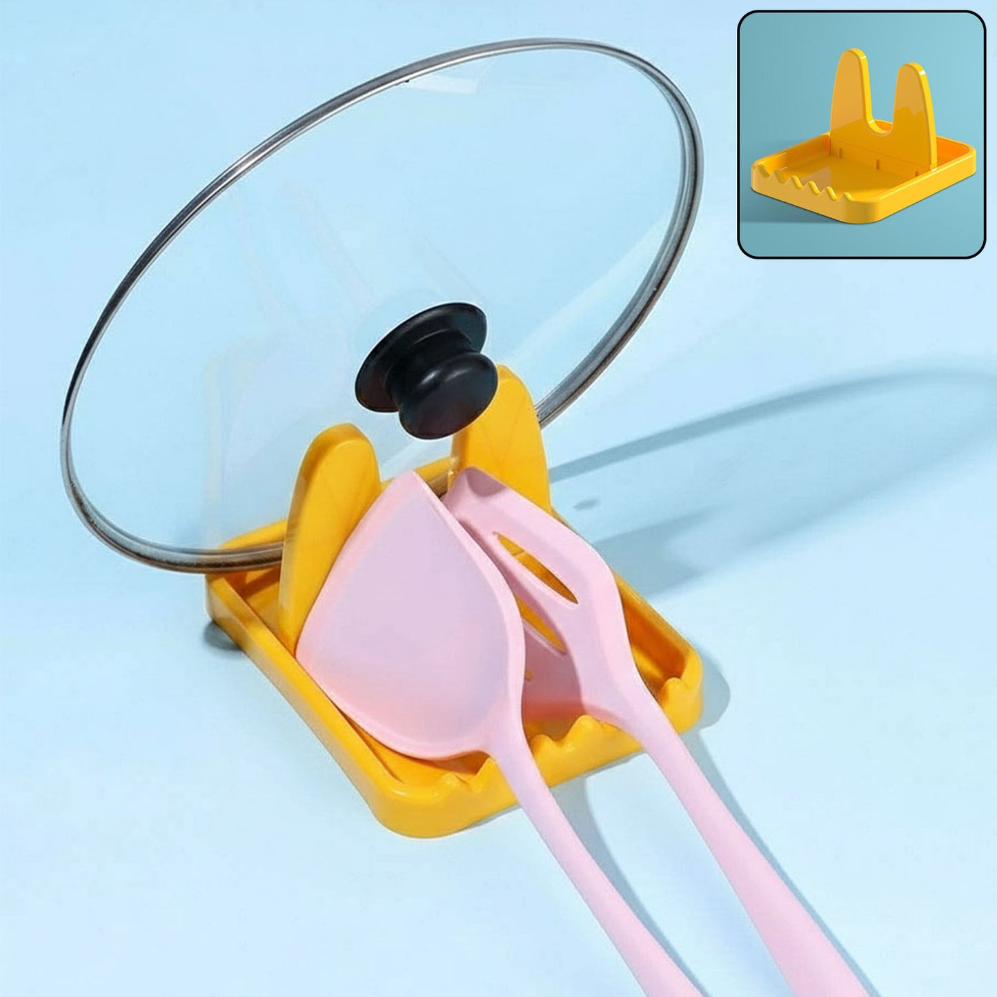 Kitchen Lid and Spoon Holder Stand - Utensil Rest for Cooking (1 Pc) - Happy Price - Image 2