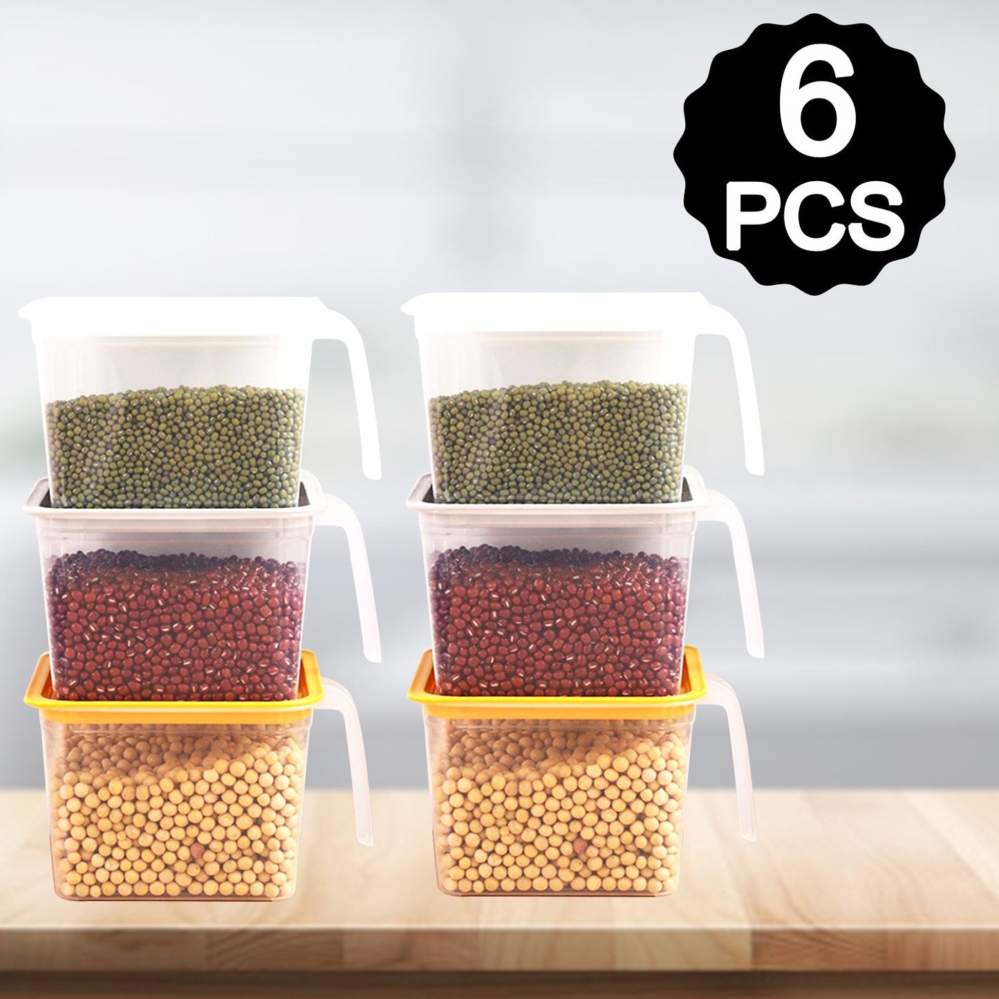 Air Tight Unbreakable Big Size 1100 Ml Square Shape Kitchen Storage Container (Set Of 6) - Happy Price - Image 2