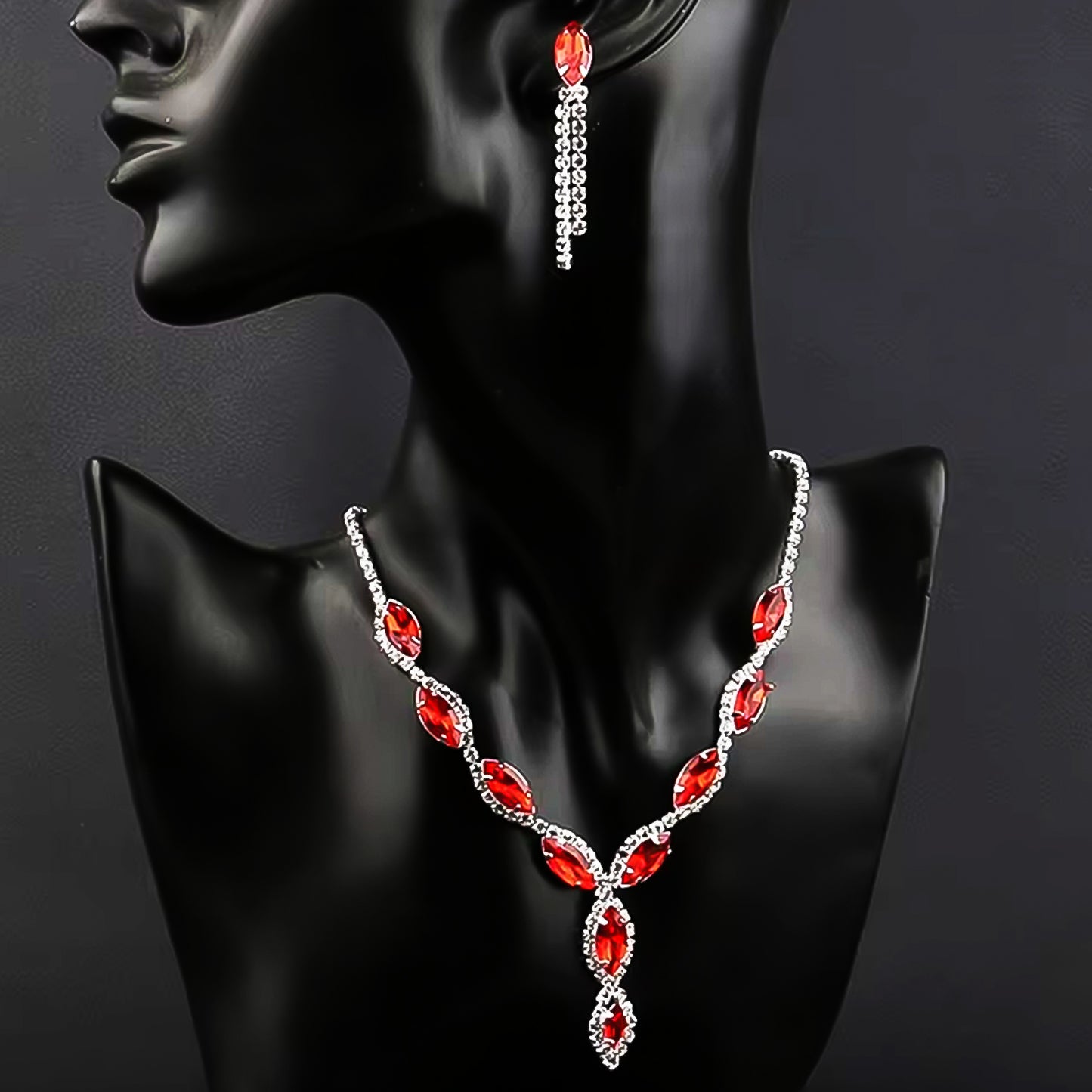 Necklace And Earrings Set Wedding Jewelry Set (1 Set Mix Color) - Happy Price - Image 3