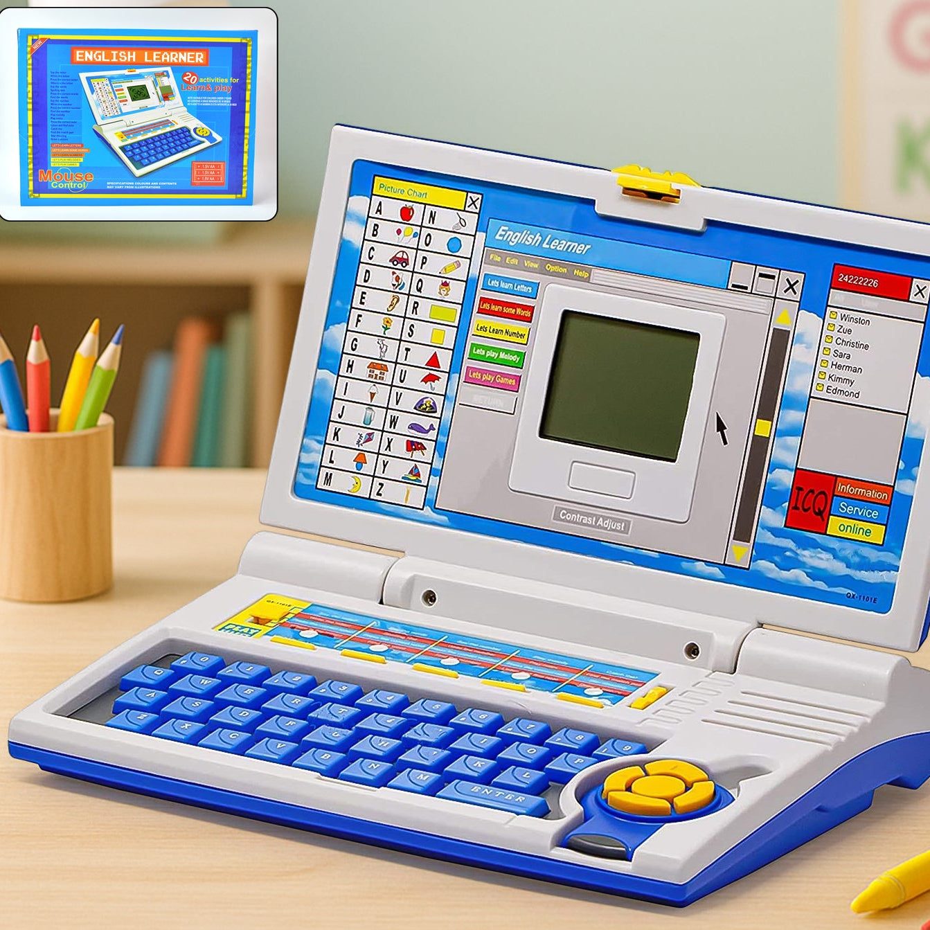 Kids English Learning Laptop Toy with 20 Activities, Music & Games - Happy Price - Image 1