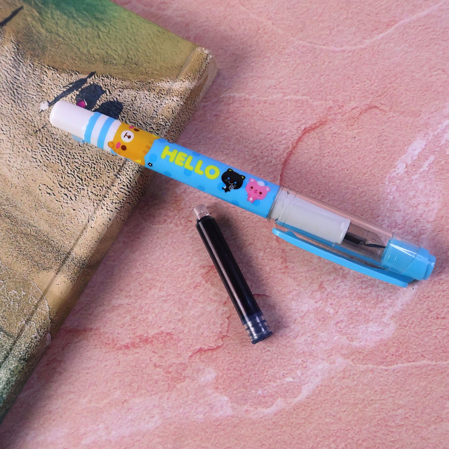 Cute Cartoon Liquid Ink Pen Set with Refills - Smooth Writing Fountain Style - Happy Price - Image 4