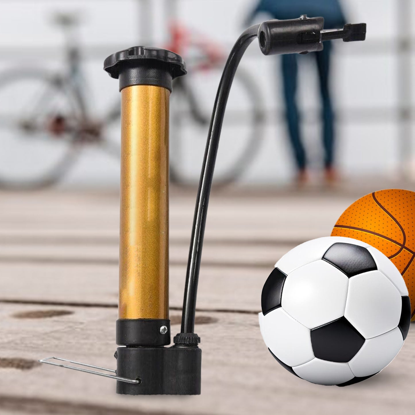 Hand Air Ball Pump Metal Portable High Pressure Air Pump Mini Basketball Inflator For Balls Basketball Soccer Volleyball Football Inflatable And More - Happy Price - Image 2