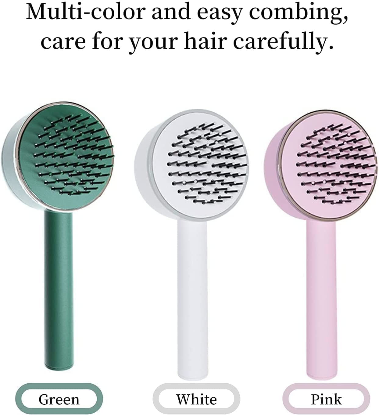 Air Cushion Massage Brush Airbag Massage Comb With Long Handle Self-cleaning Hair Brush Detangling Anti-static For All Hair - Happy Price - Image 2