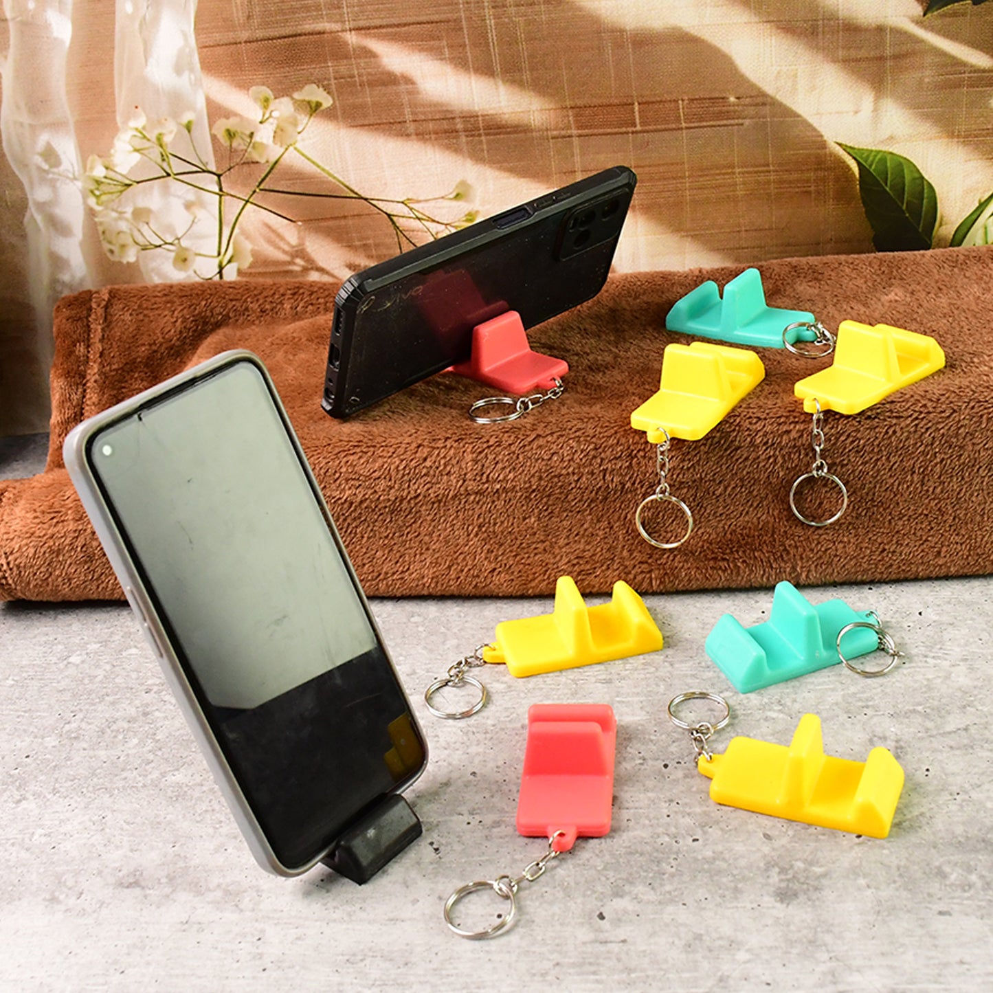 Plastic 2-in-1 Mobile Stand Keychain (9 Pc) - Happy Price - Image 4