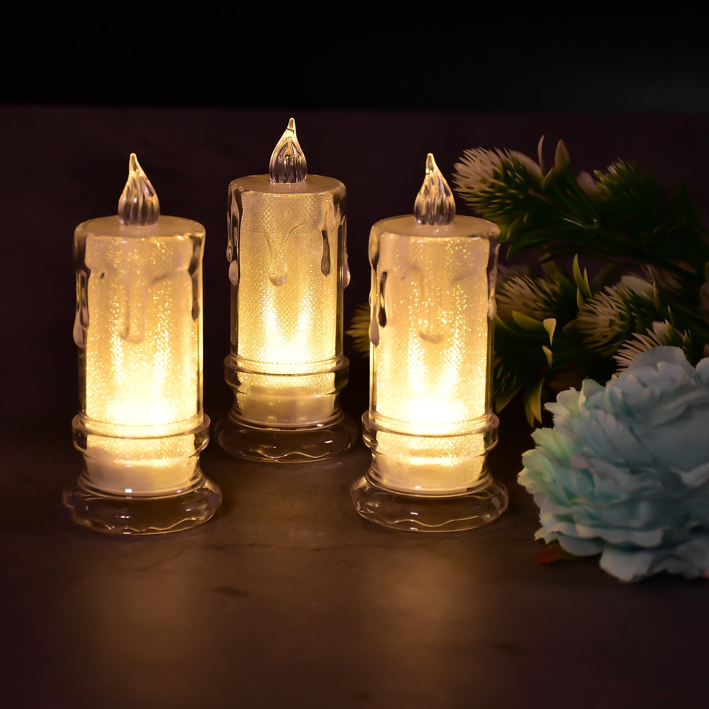 Big Size Flameless Melted Design Candles For Decoration (Set Of 12pc) - Happy Price - Image 5