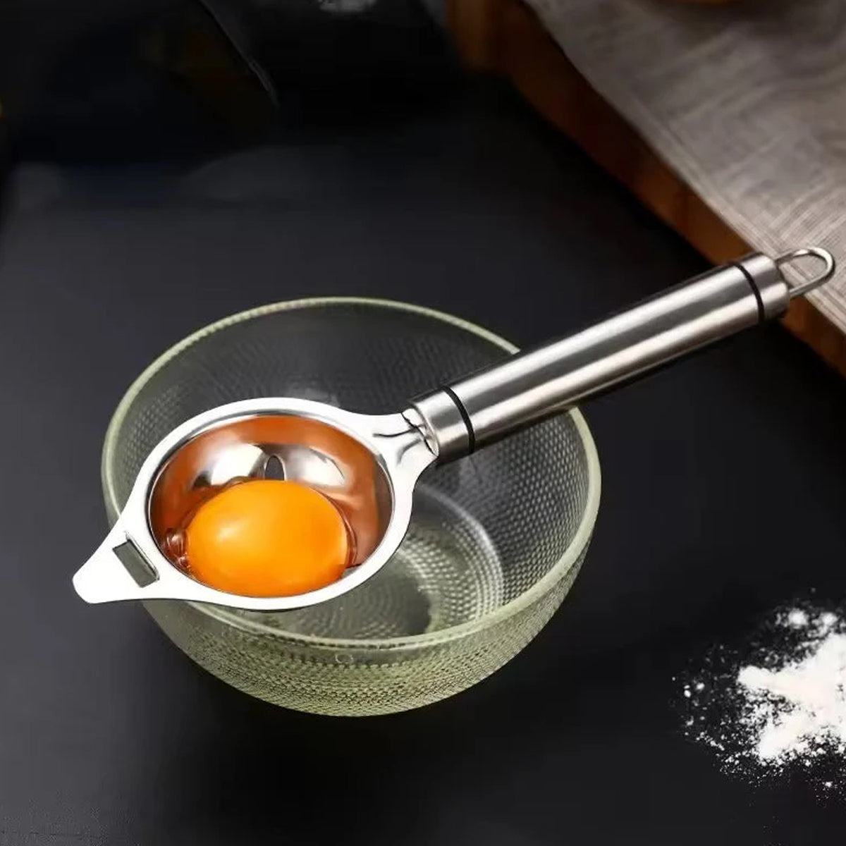 Durable Stainless Steel Egg Separator Tool (1 Pc) for Kitchen - Happy Price - Image 3