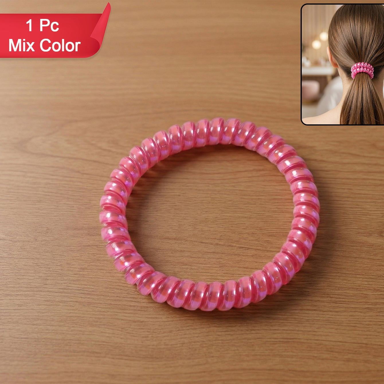 Telephone Wire Hair Band (1 Pc Mix Color)