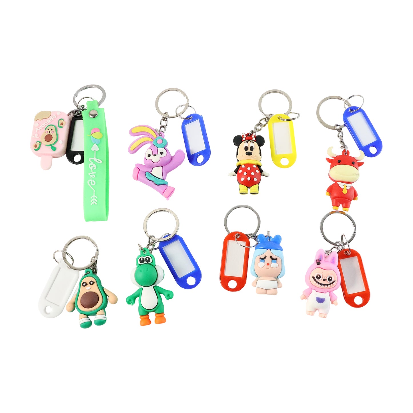 Cute Cartoon Character Keychain with Name Tag - 1 Pc Assorted Design - Happy Price - Image 5