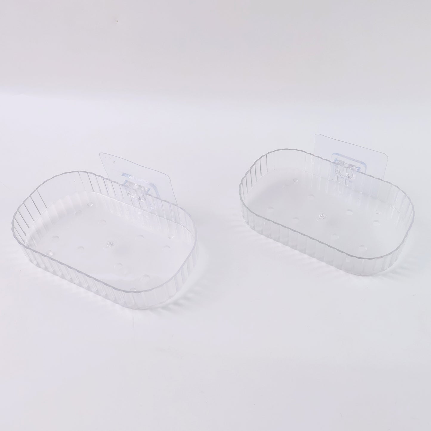 Self Adhesive Transparent Wall Mounted Soap Dish Holder (2 Pc) - Happy Price - Image 2