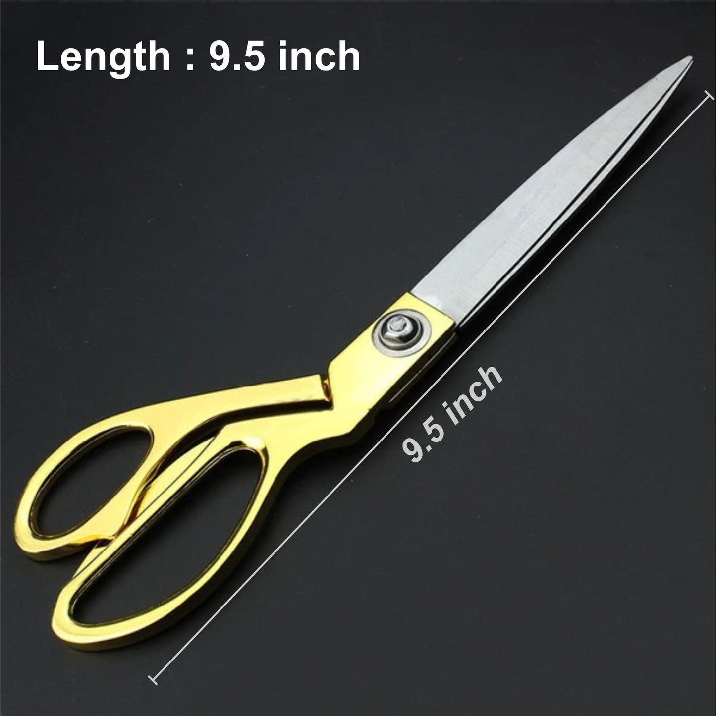Stainless Steel Tailoring Scissor Sharp Cloth Cutting For Professionals (9.5inch) (Golden) - Happy Price - Image 3