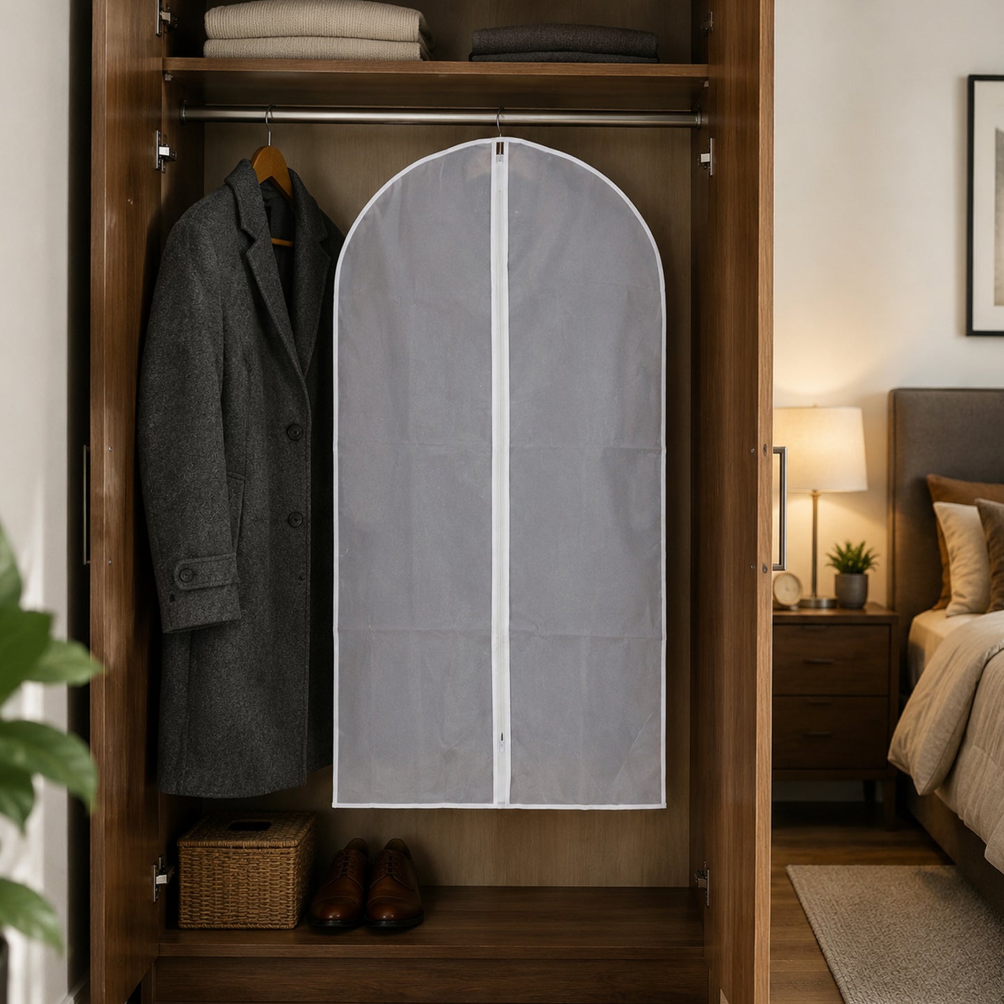 5 Pc Set Foldable Non Woven Suit & Coat Garment Bags - Happy Price - Image 3