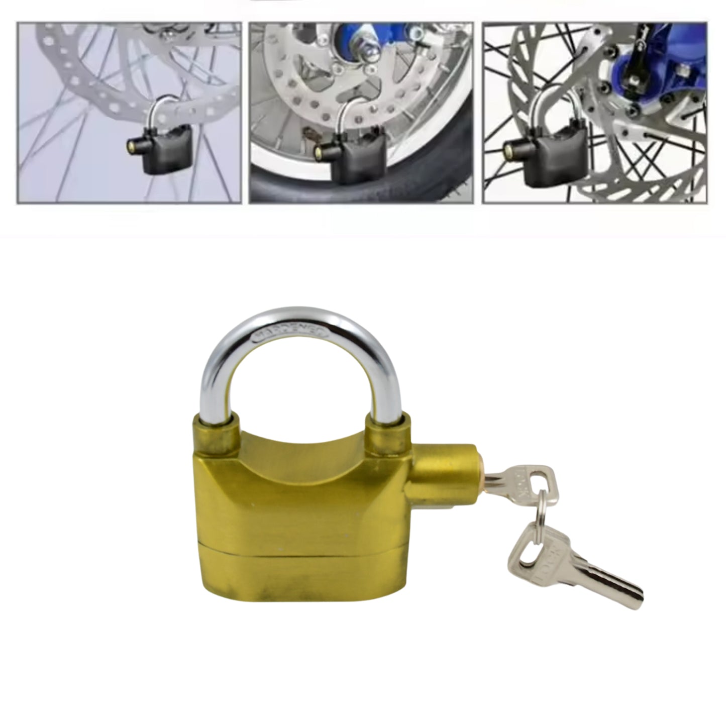 Security Alarm Metallic Lock System With 3 Keys (1 Set Mix Color) - Happy Price - Image 5