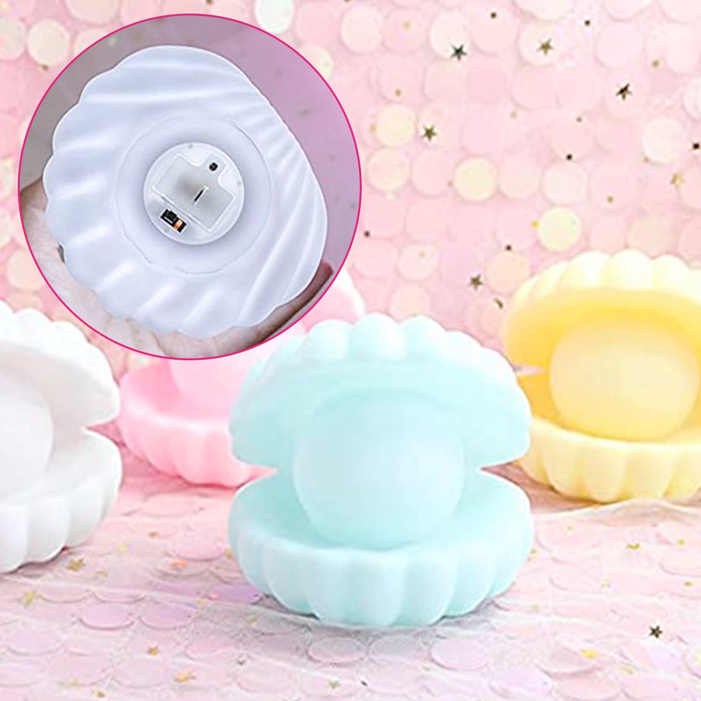 Pearl Shell Night Lamp Decorate Desk Lights Nursery Toy Lamp Led Pearl Shell Night Lights For Bedroom Home - Happy Price - Image 6
