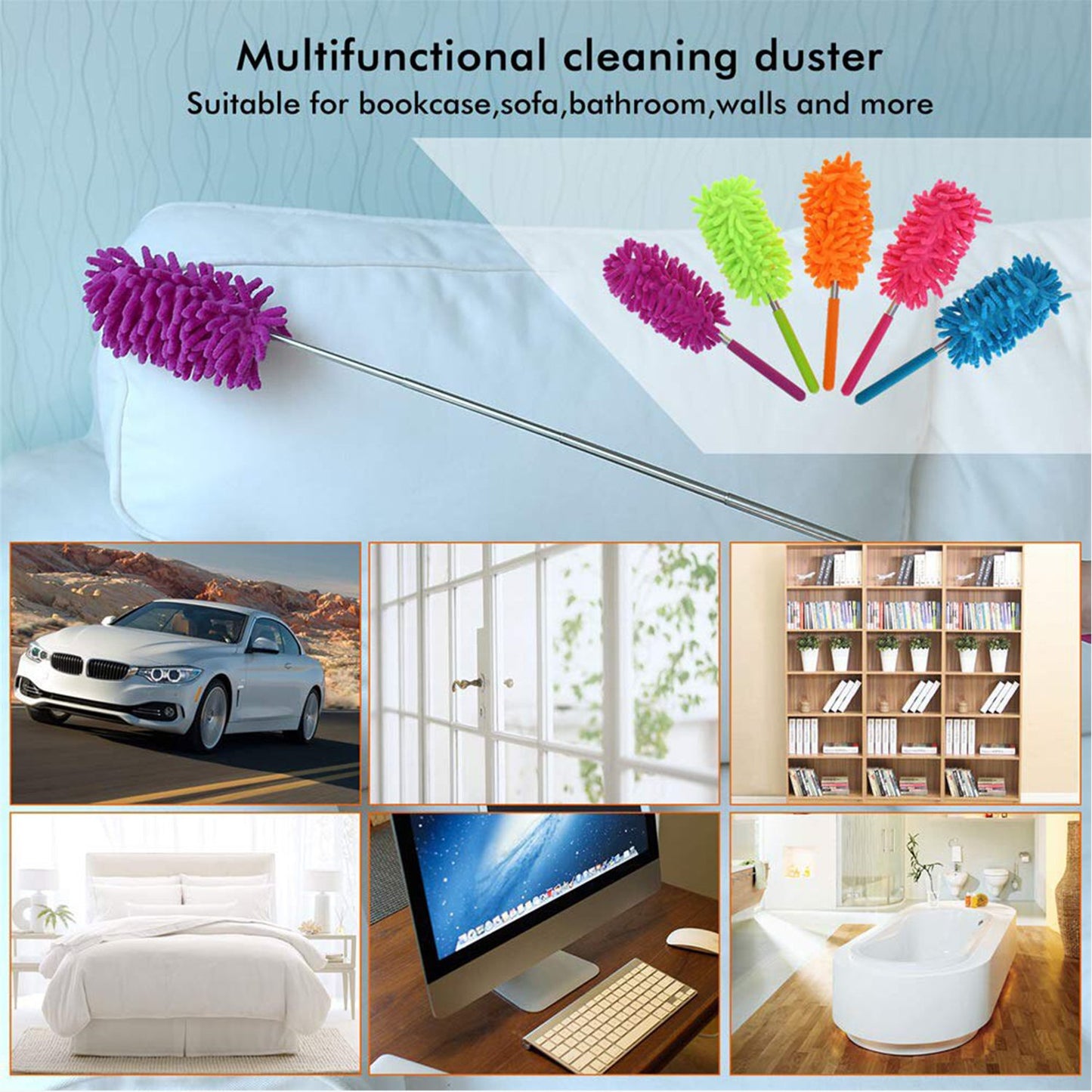 Multipurpose Microfiber Fan Cleaning Duster For Quick And Easy Cleaning - Happy Price - Image 2