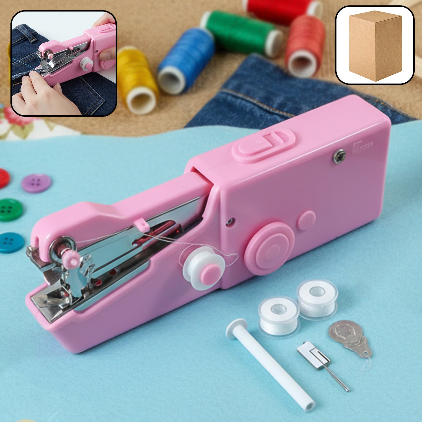 Compact Handheld Sewing Machine Set - Quick Fabric Repairs & DIY Stitching (1 Set) - Happy Price - Image 2