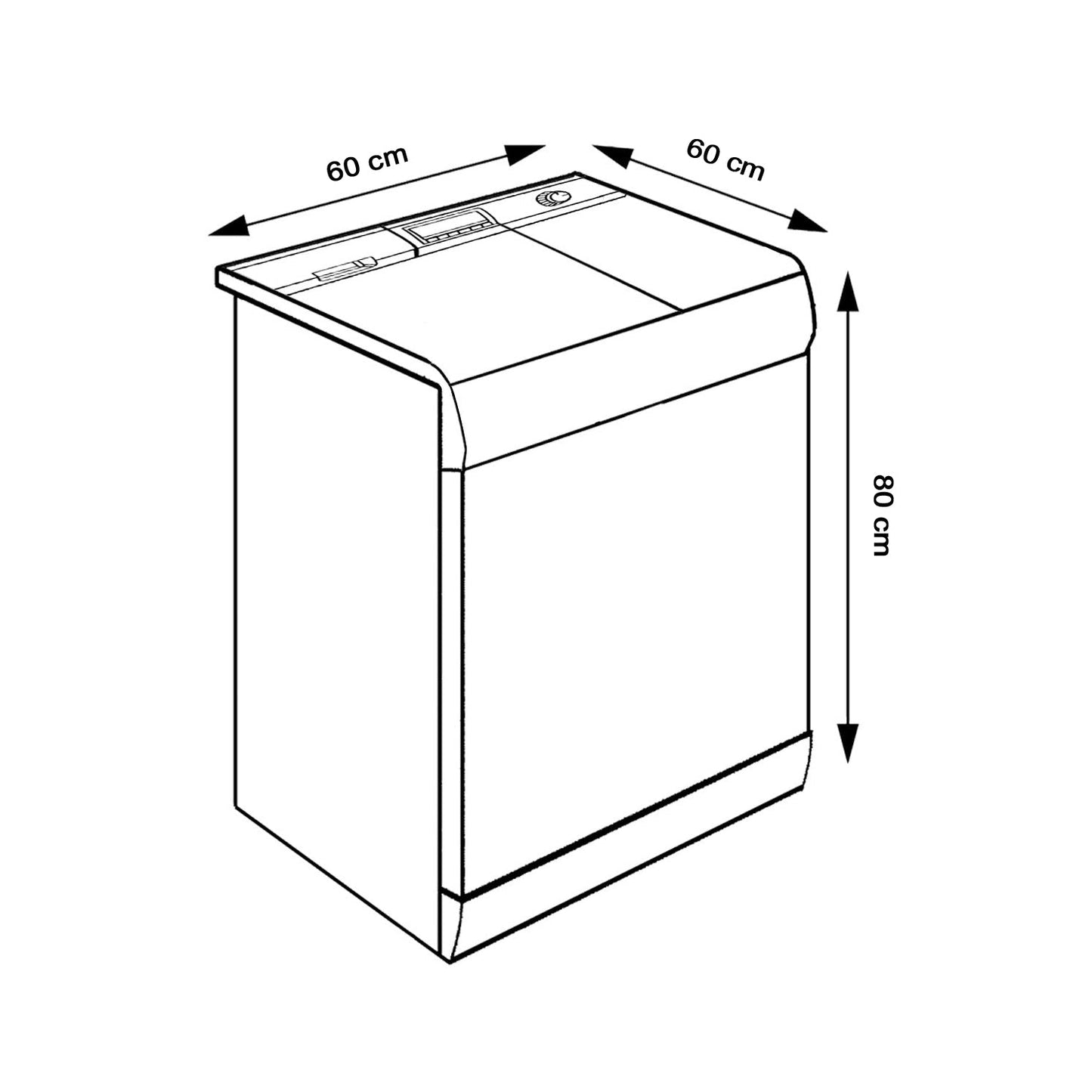 Waterproof Washing Machine Cover - 80x60x60 Cm, Top Load Fully Automatic - Happy Price - Image 6