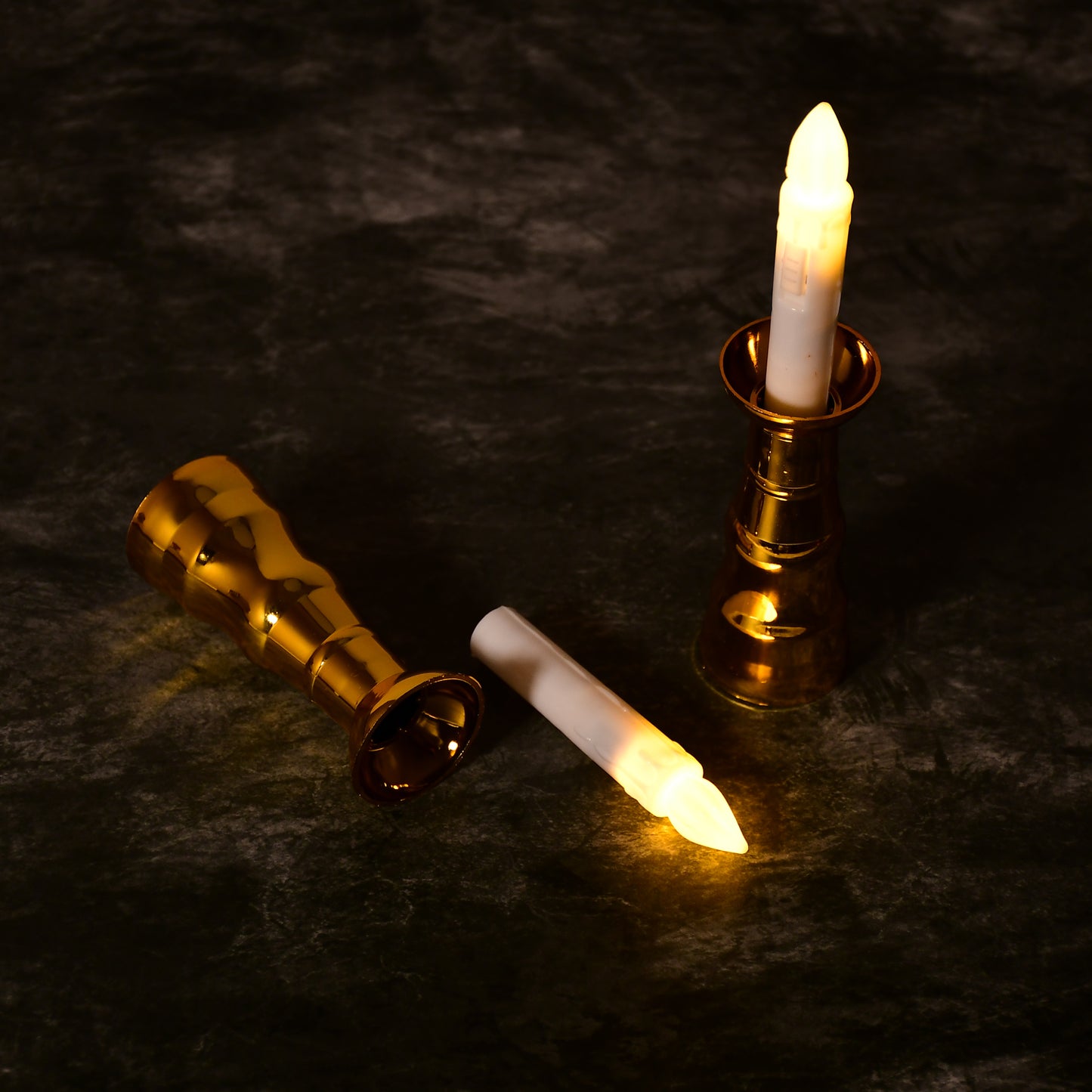 2 Pcs LED Flameless Window Candles with Gold Base & Suction Cups - Happy Price - Image 4