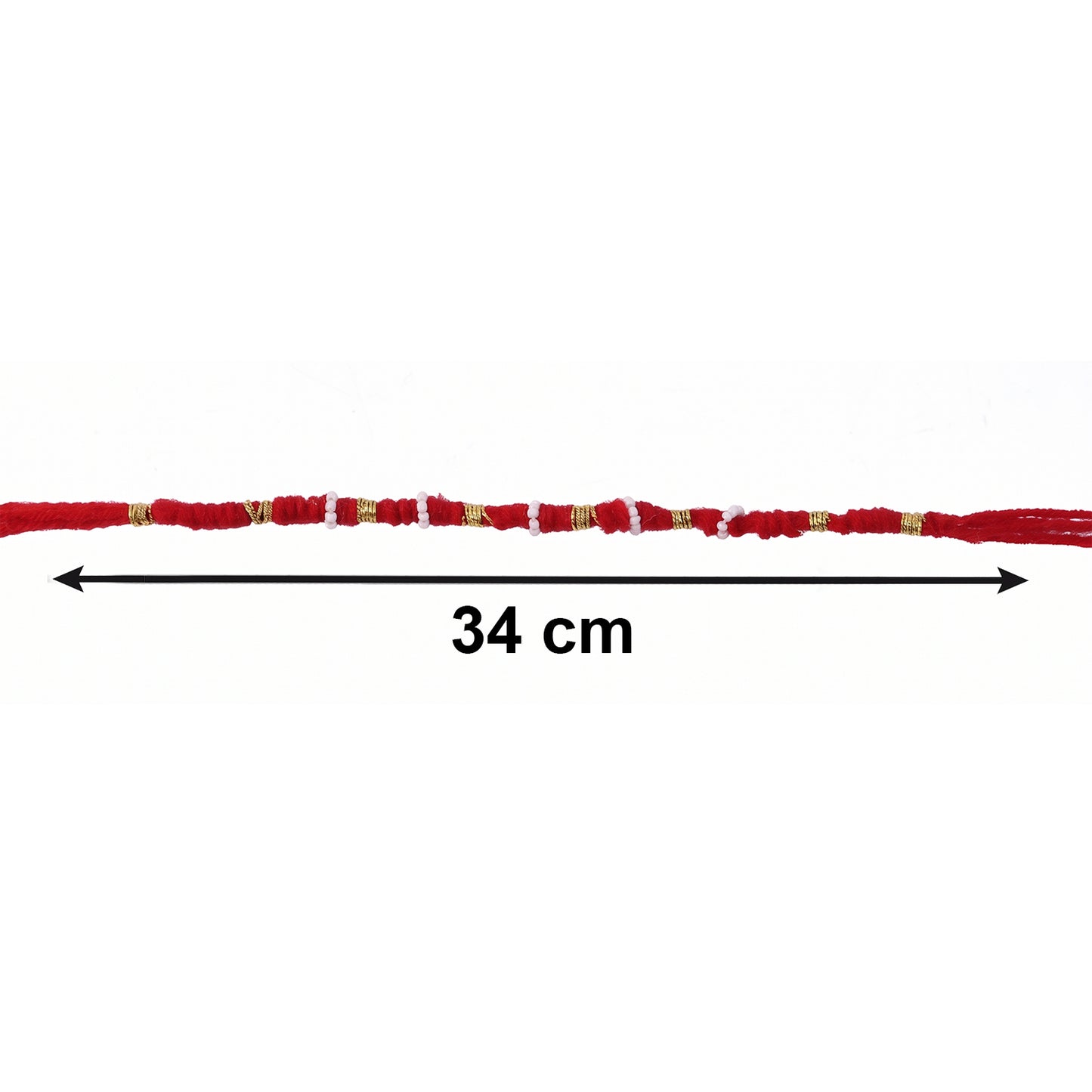 Handmade Rakhi Bracelet with White Beads and Golden Accents (1 Pc) - Happy Price - Image 5