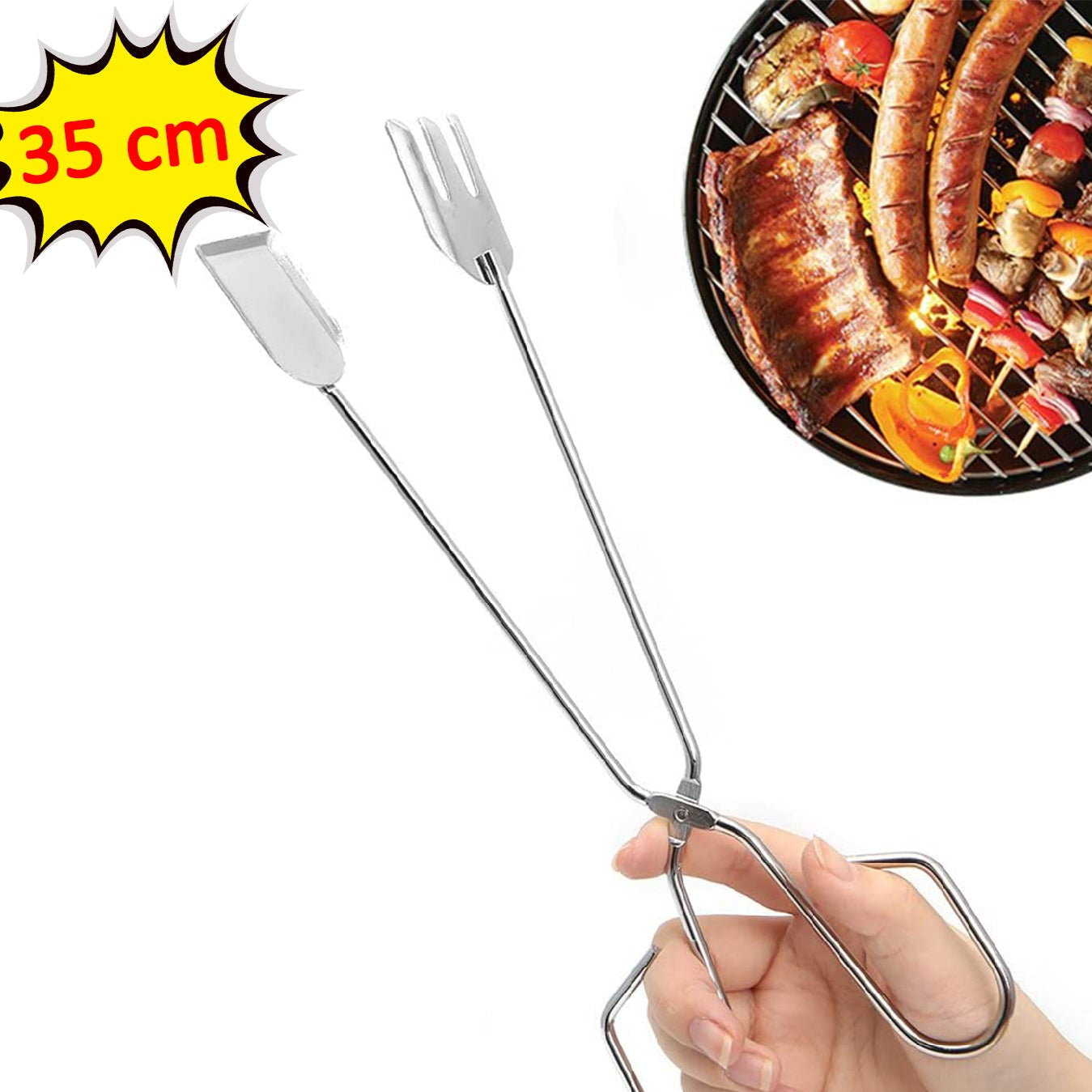 Durable Metal Tongs for Grilling, Serving, and Handling Hot Coals - Happy Price - Image 1