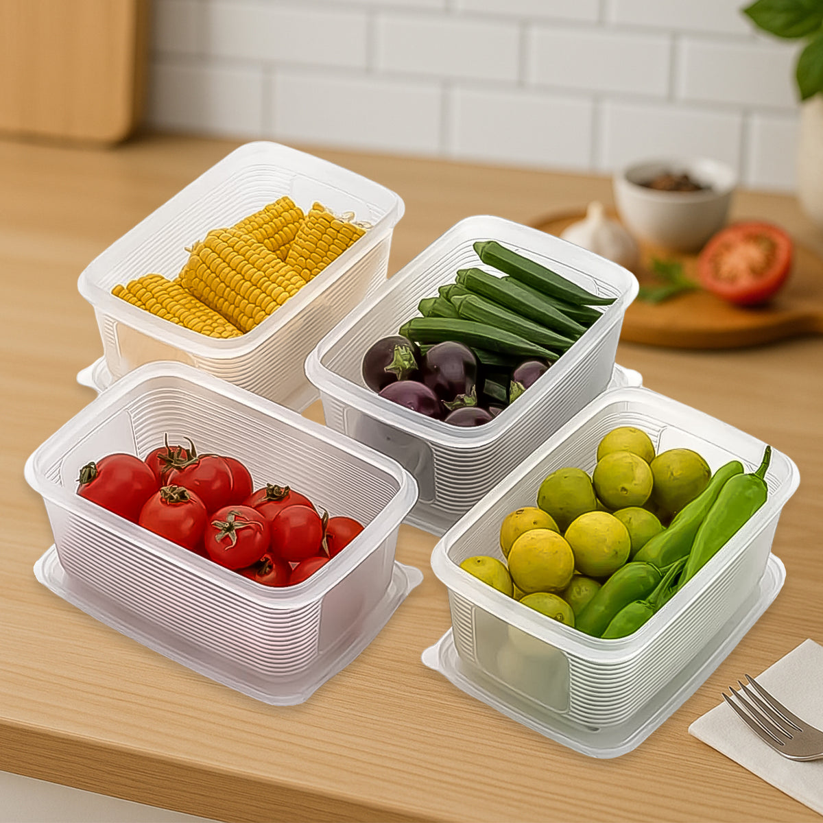 6 Pcs Multipurpose Plastic Food Storage Container Set - Happy Price - Image 5