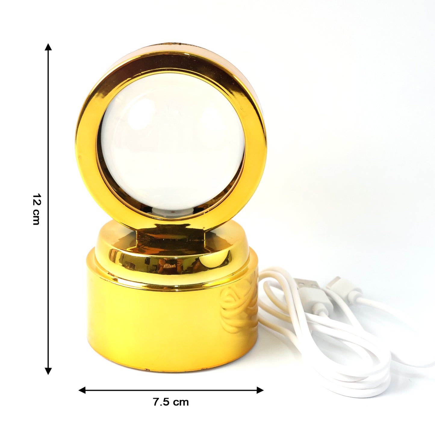 Radhe Krishna Rotating Crystal Ball LED Night Light with Golden Base - 1 Pc - Great Price - Image 3