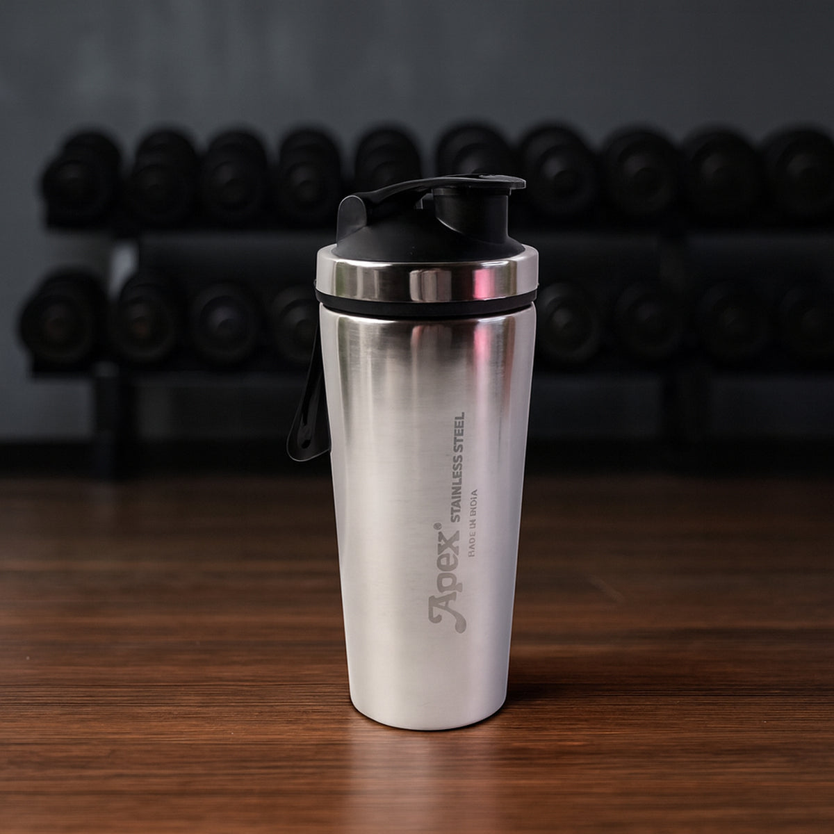 Apex Stainless Steel Gym Shaker Bottle with Spring - 1000ml, 1 Pc - Happy Price - Image 7