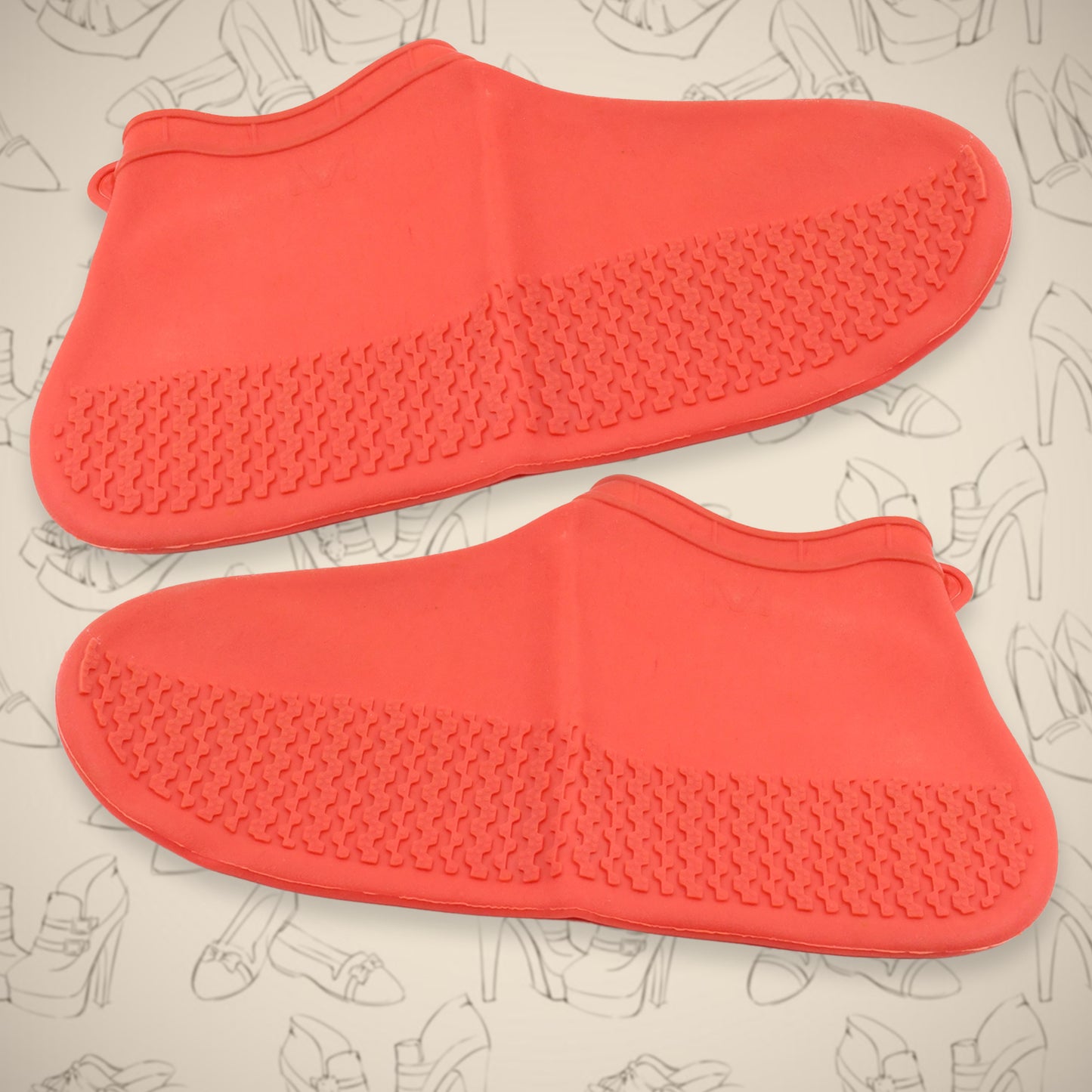 Non-slip Silicone Rain Reusable Anti Skid Waterproof Fordable Boot Shoe Cover (Medium Size 1 Pair Red) - Happy Price - Image 5