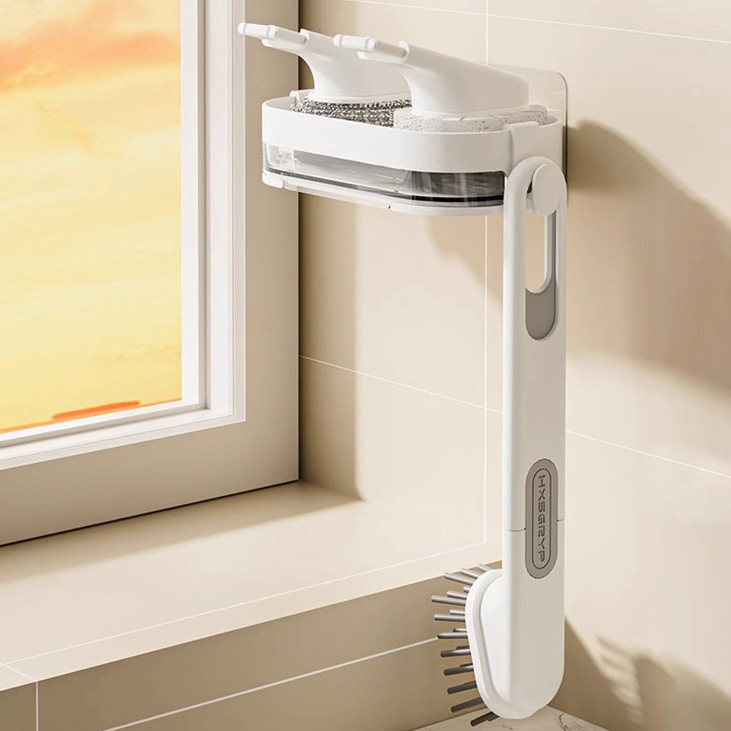 Wall Mounted Cleaning Brush Holder with Tray - Kitchen Sink Organizer (1 Set) - Happy Price - Image 3
