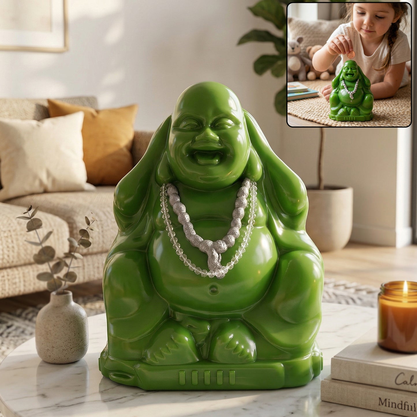 Laughing Buddha Coin Bank for Saving Money - Decorative Piggy Bank (1 Pc) - Great Price - Image 2