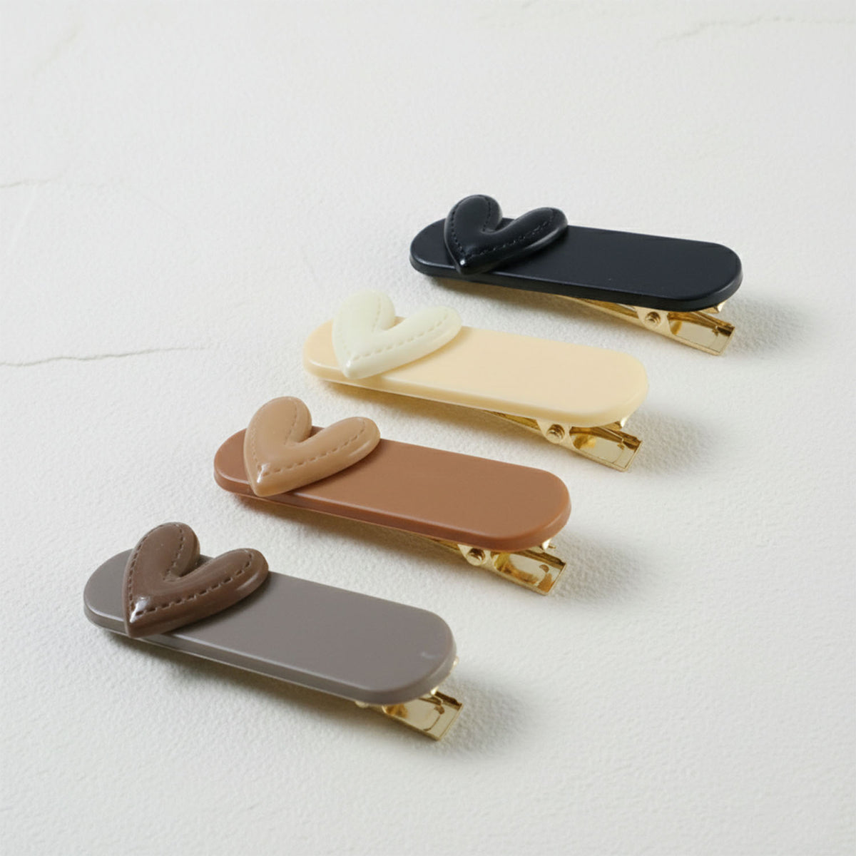 Decorative Heart Accent Hair Clips - Set of 4 Pieces - Happy Price - Image 3