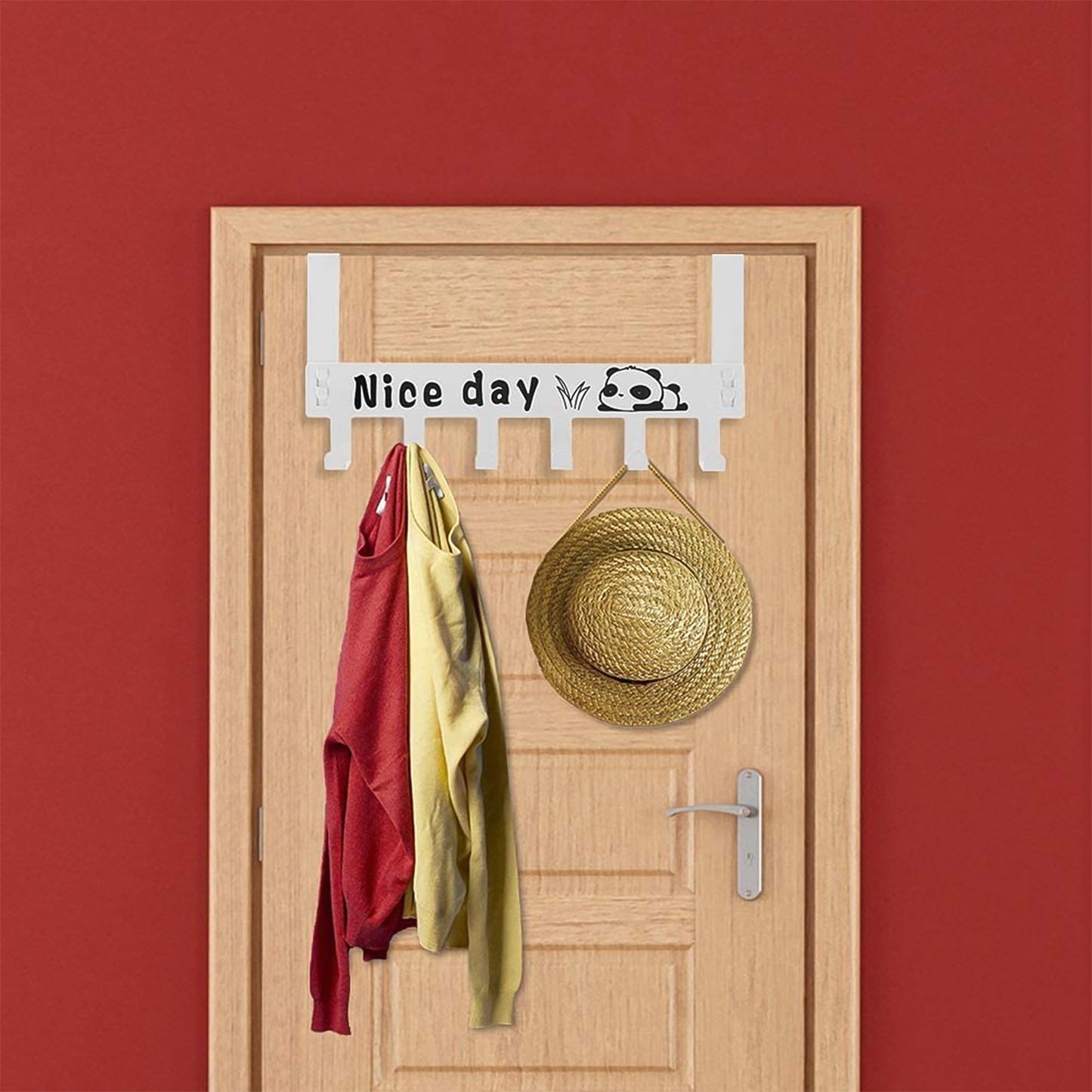 Heavy-duty Carbon Steel Door Hook Hanger Rack (1 Pc 6 Hook White) - Happy Price - Image 3