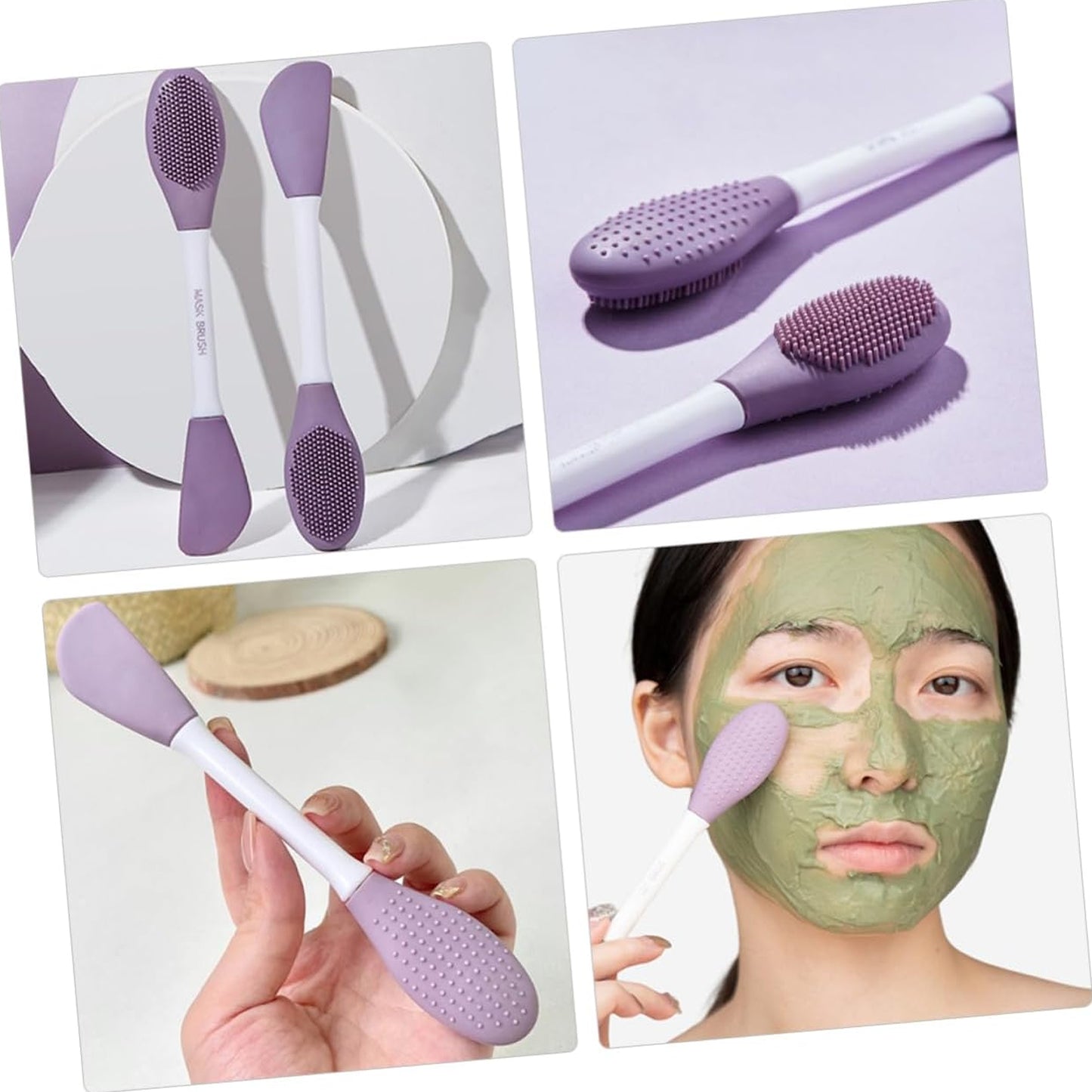 Double-headed Silicone Mask Brush Face Cleansing And Applying Mud Mask Beauty Salon Special Brush Smear Tool Facial Scrub Silicone Wash Scrubber Face Tools (1 Pc) - Happy Price - Image 5