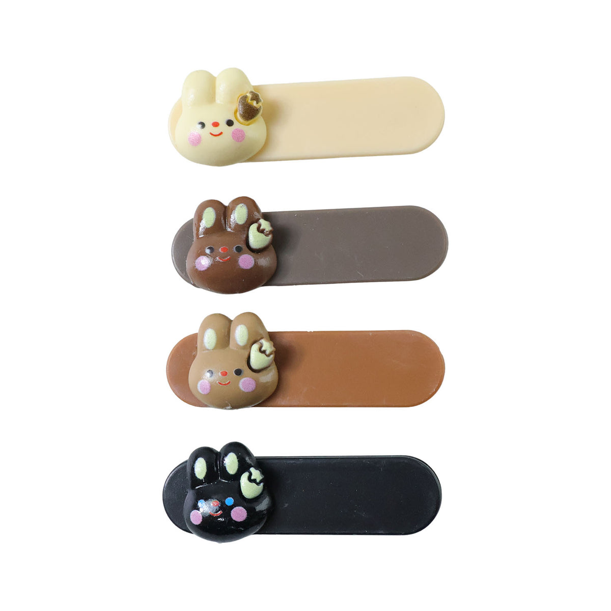 Cute Bunny Face Hair Clips Set - 4 Pc Decorative Snap Clips for Women & Girls - Happy Price - Image 4