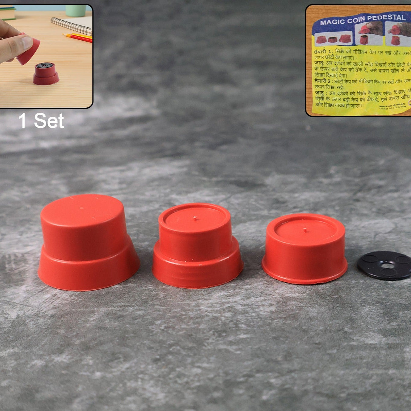 Magic Coin Pedestal Toy Fun Illusion Trick For Kids (1 Set) - Happy Price - Image 1