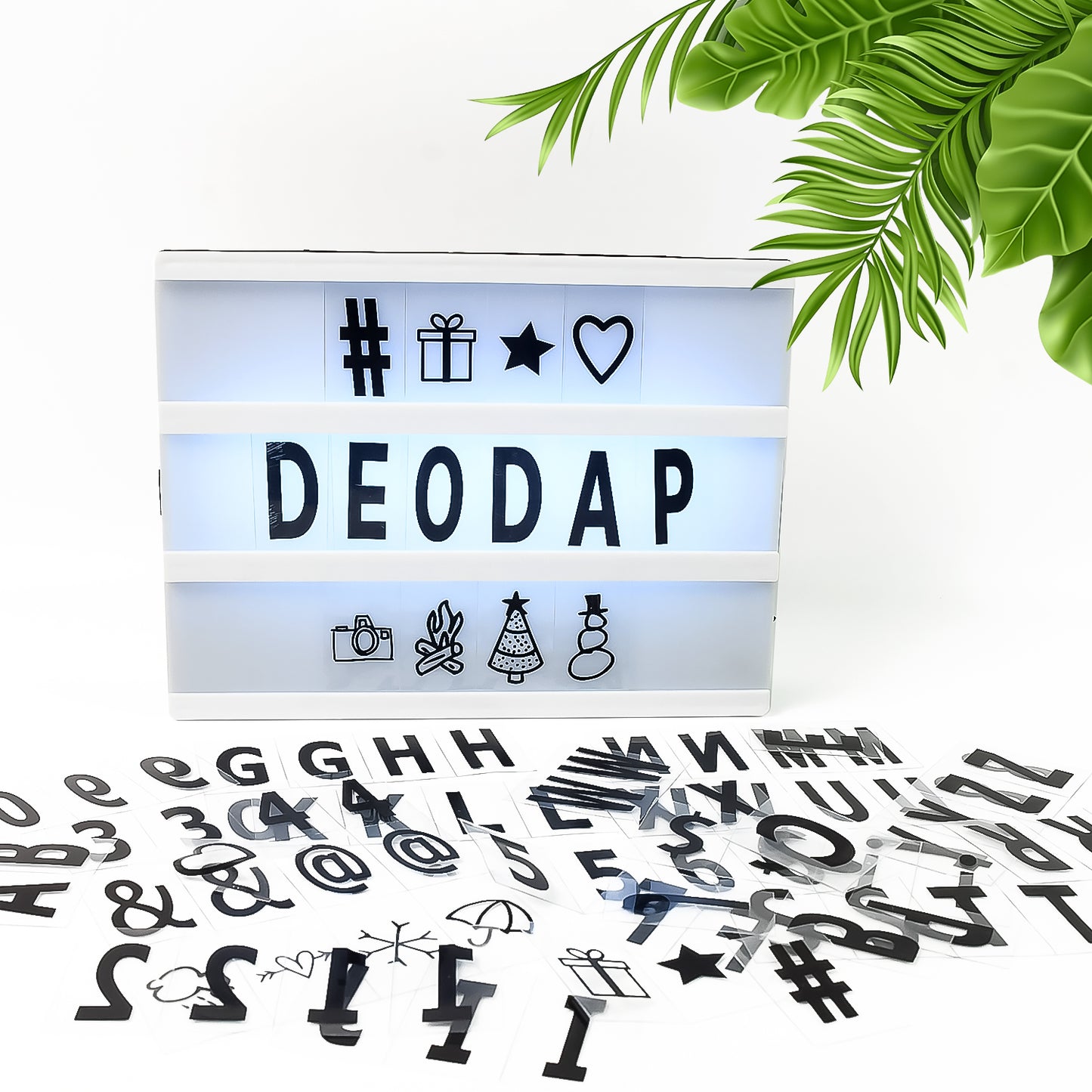 A6 Magnetic LED Cinematic Light Box with 82 Characters & 10 Emojis - USB/Battery Powered - Happy Price - Image 4