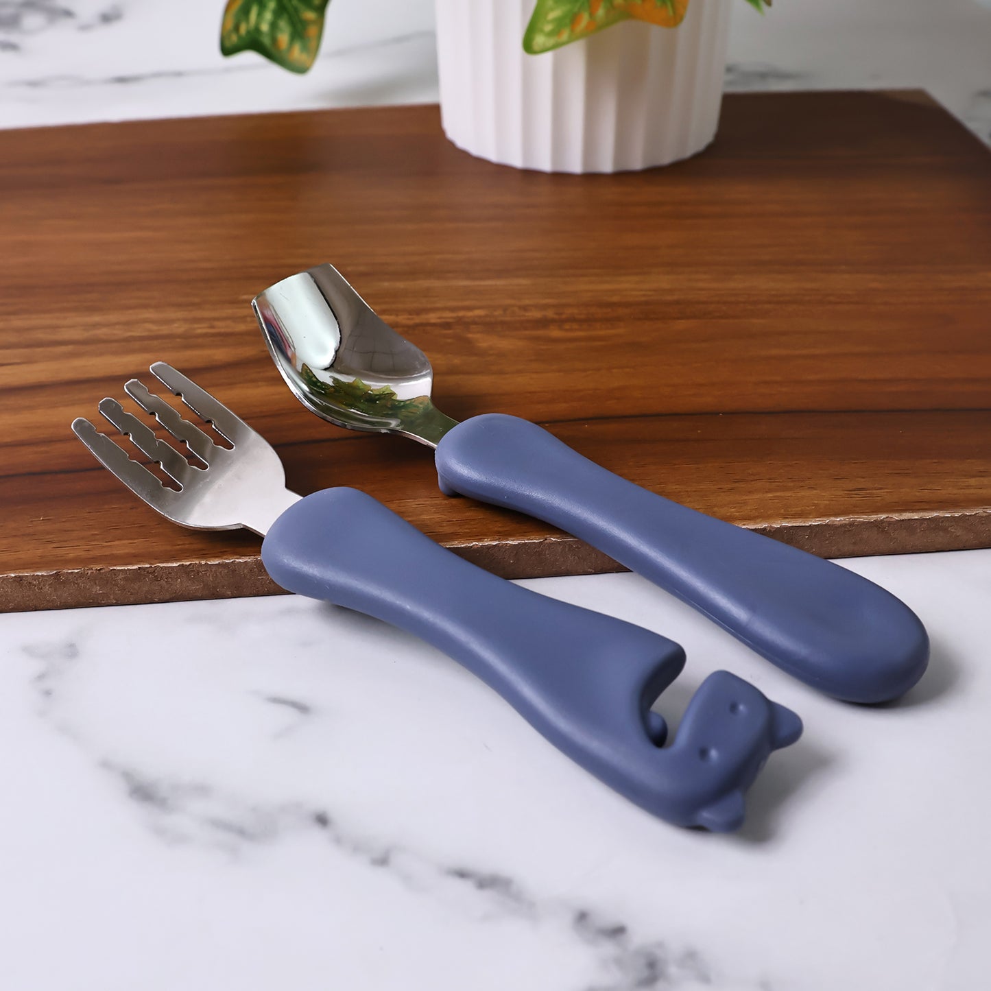 Supermom Foodie Stainless Steel Spoon Fork (2 Pc Set) - Happy Price - Image 5