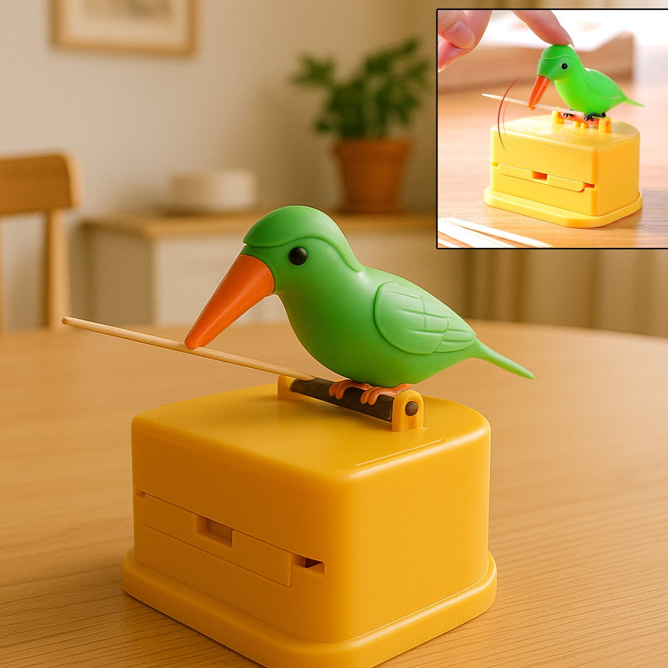 Portable Automatic Bird Toothpick Storage Box - Happy Price - Image 1