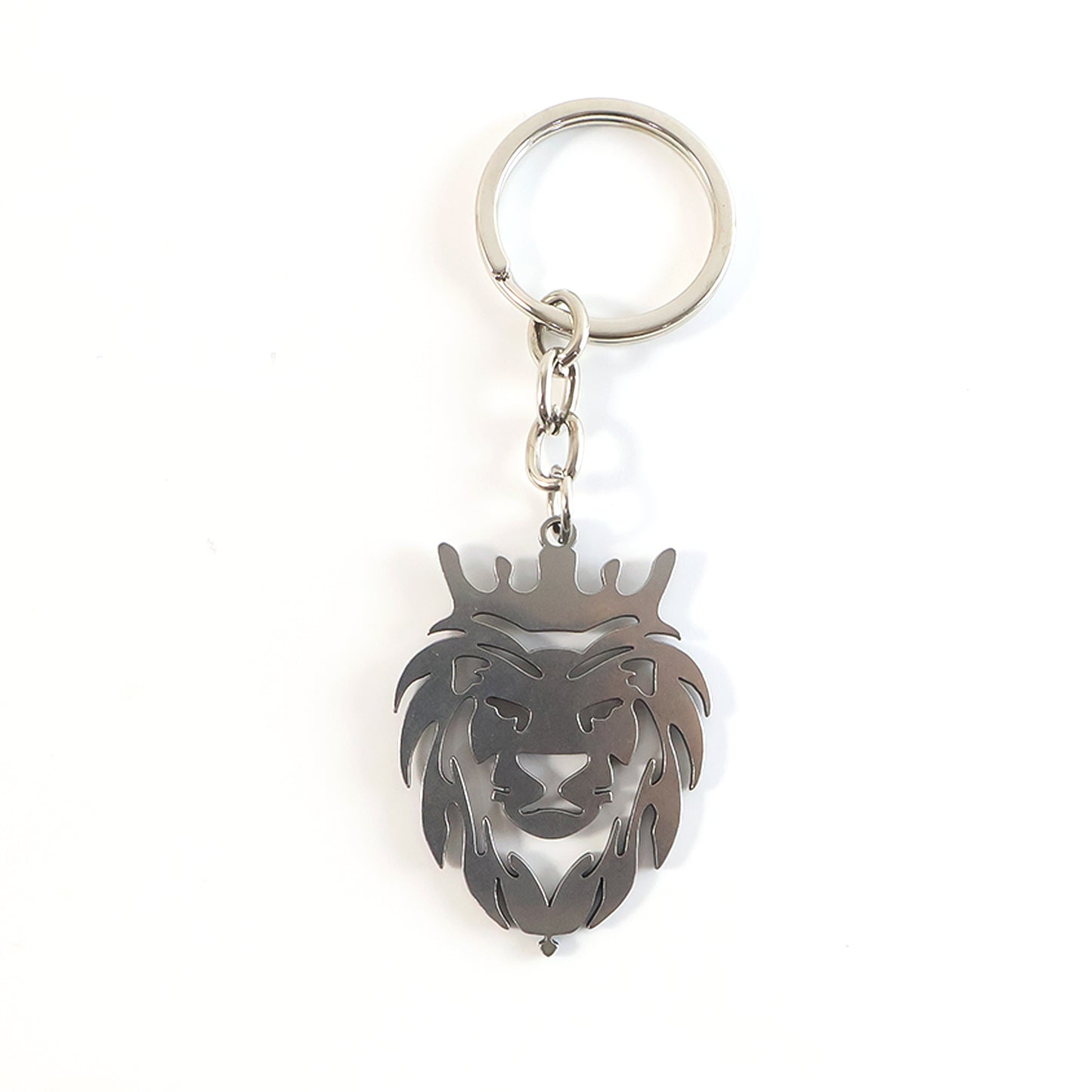 Stainless Steel Lion Head Keychain (1 Pc) - Regal Crown Design - Happy Price - Image 5