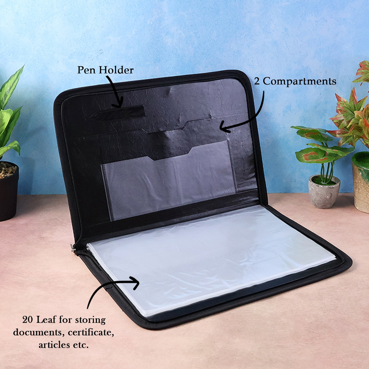 Professional A4 Zippered Document Organizer Folder with 20 Leaves - Happy Price - Image 5