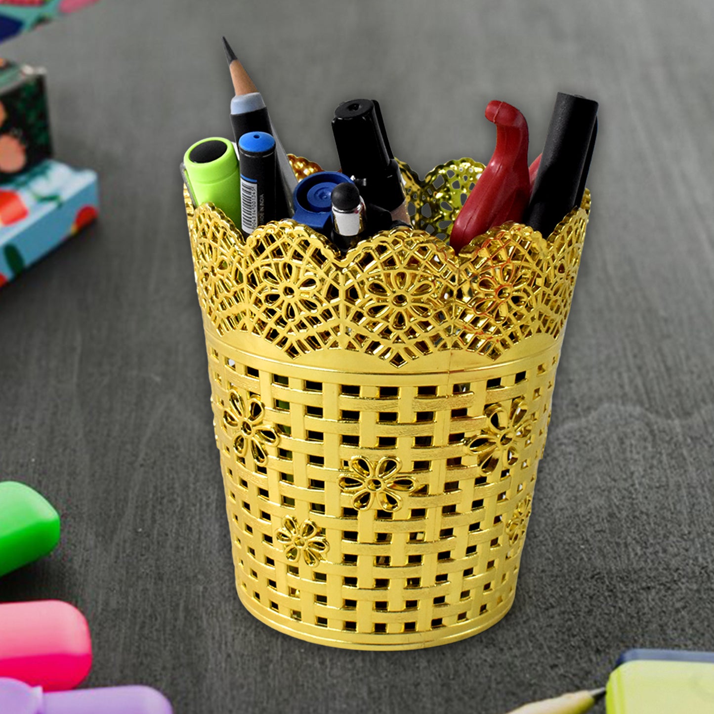 Pen Holder Office Desk Metal Mesh Pen Stand (1 Pc) - Happy Price - Image 3