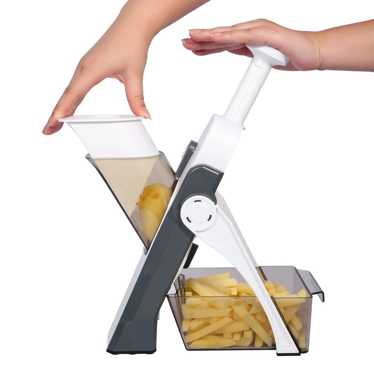Adjustable Hand Press Vegetable Slicer with 3 Blades - Happy Price - Image 5