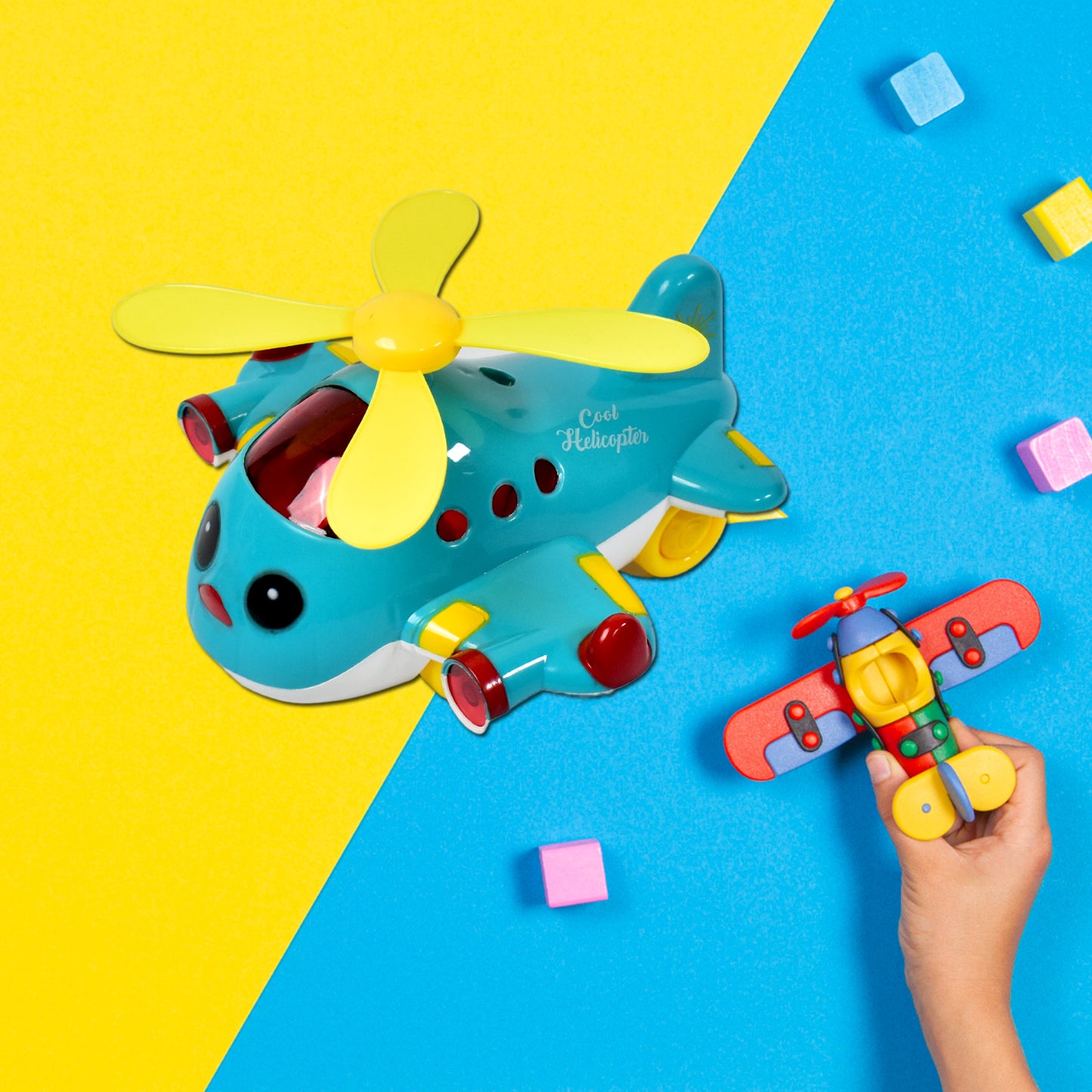 Helicopter Airplane Musical Toy Toddlers With Lights Electronic Moving Cool Aeroplane Baby Development Toys Plane For 6-18 Month Old Gift To Encourage Crawling - Happy Price - Image 4