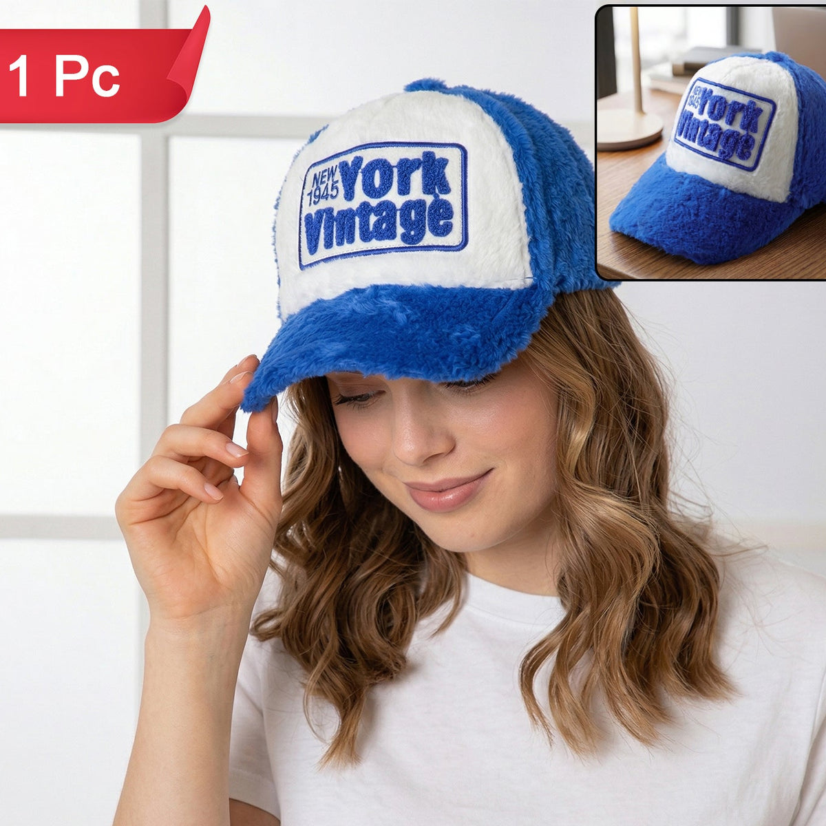 Vintage Style Plush Winter Cap for Men & Women (1 Pc) - Great Price - Image 1