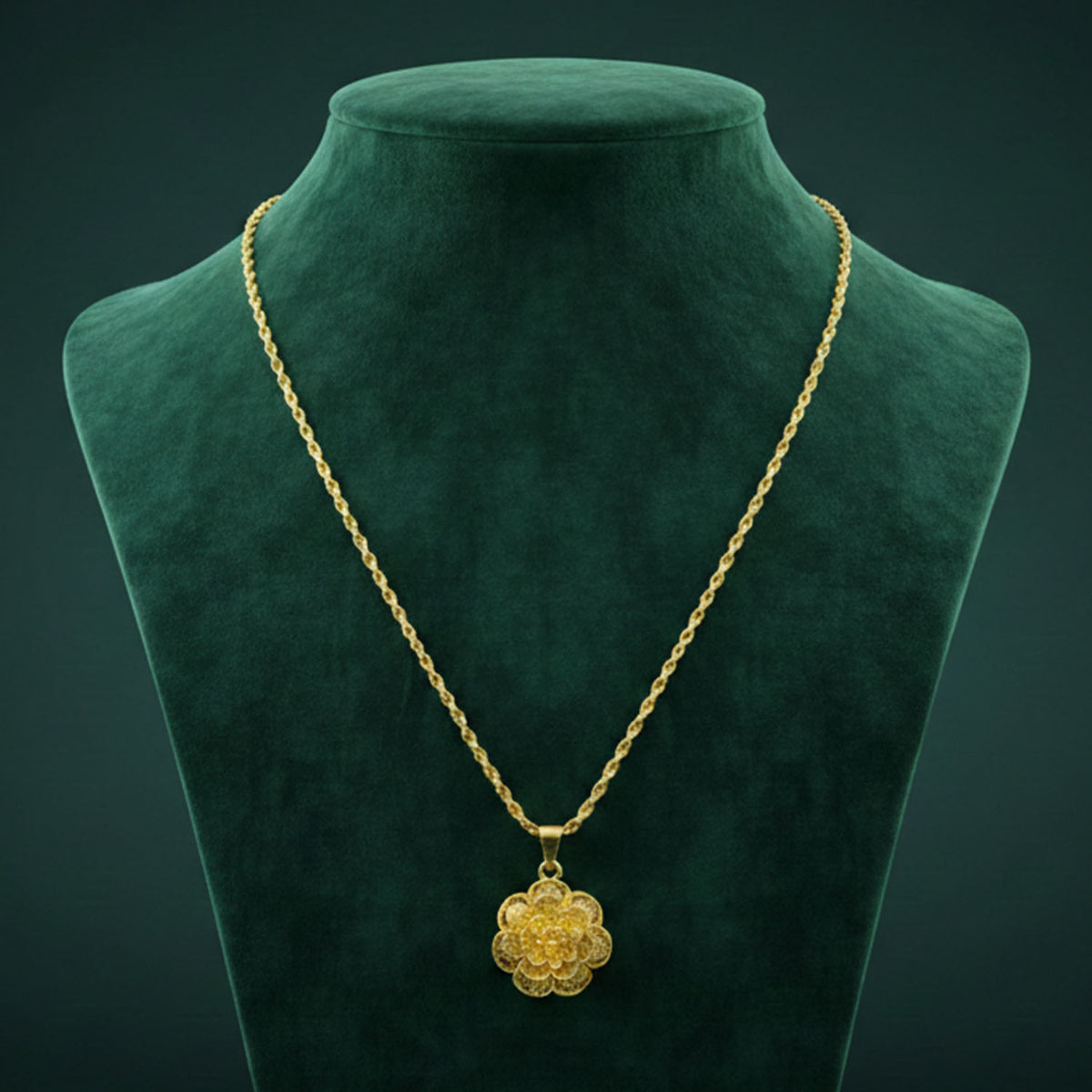Gold Plated Floral Pendant Necklace for Women (1 Pc) - Happy Price - Image 5