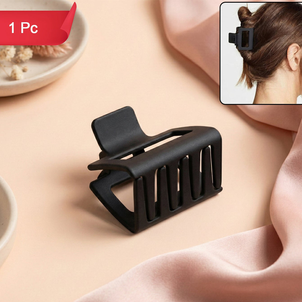 Strong Hold Matte Finish Hair Claw Clip for Women - 1 Pc - Happy Price - Image 1