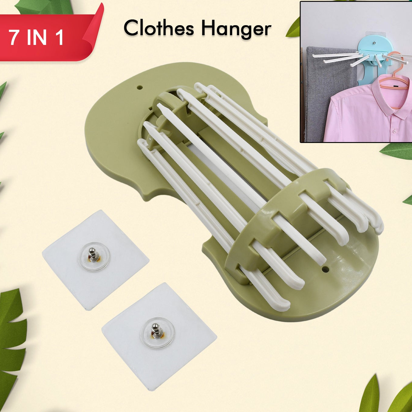 7-in-1 Retractable Wall Hanger Rack - Punch-Free Design for Kitchen & Bathroom - Happy Price - Image 1