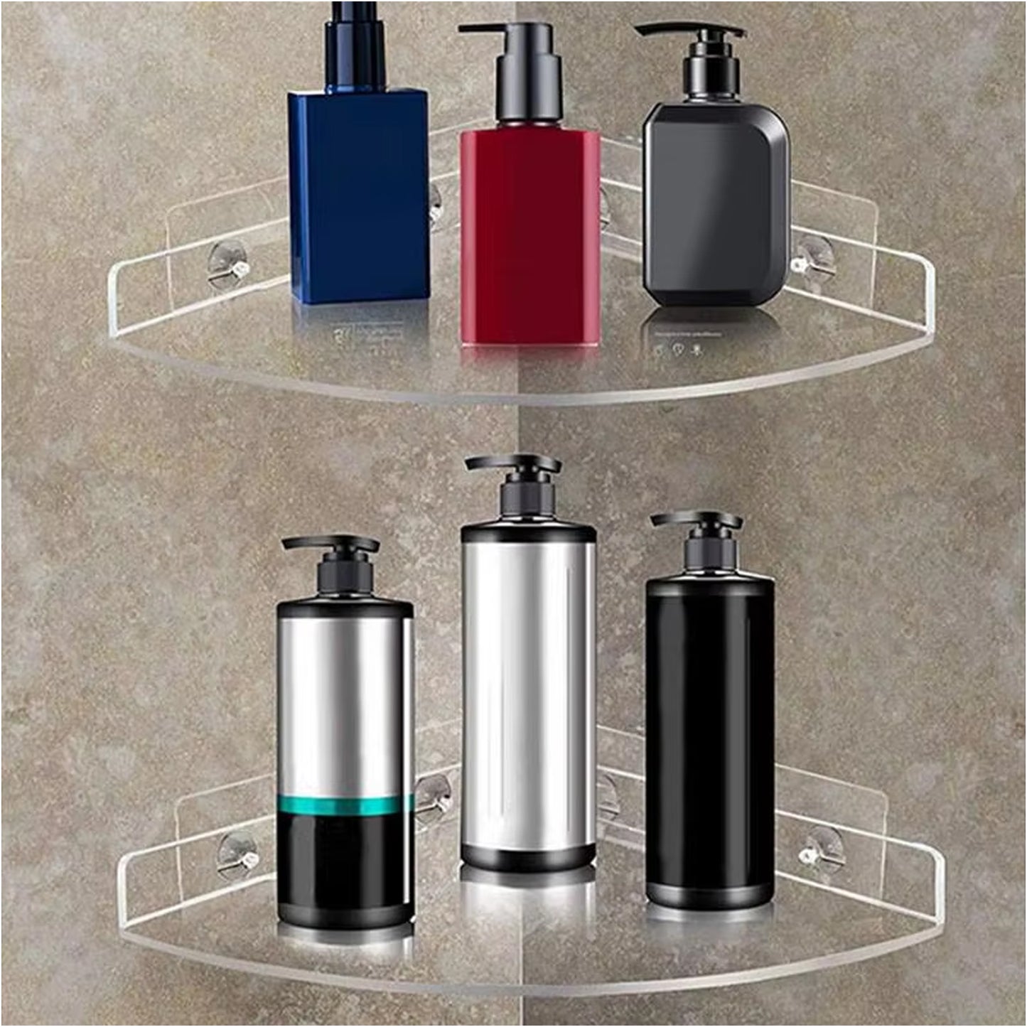 Bathroom Plastic Corner Shelf Rack Set For Wall Number Of Shelves (3 Pcs Set) - Happy Price - Image 6