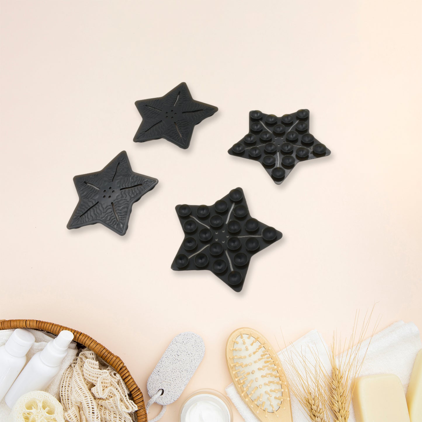 Mini Pvc Anti-slip Bat Mat Non Slip Baby Bath Mats Mini Child Safety Anti Slip Shower Mats Star Leaf Shaped For Kids (4 Pc Set) - Happy Price - Image 4